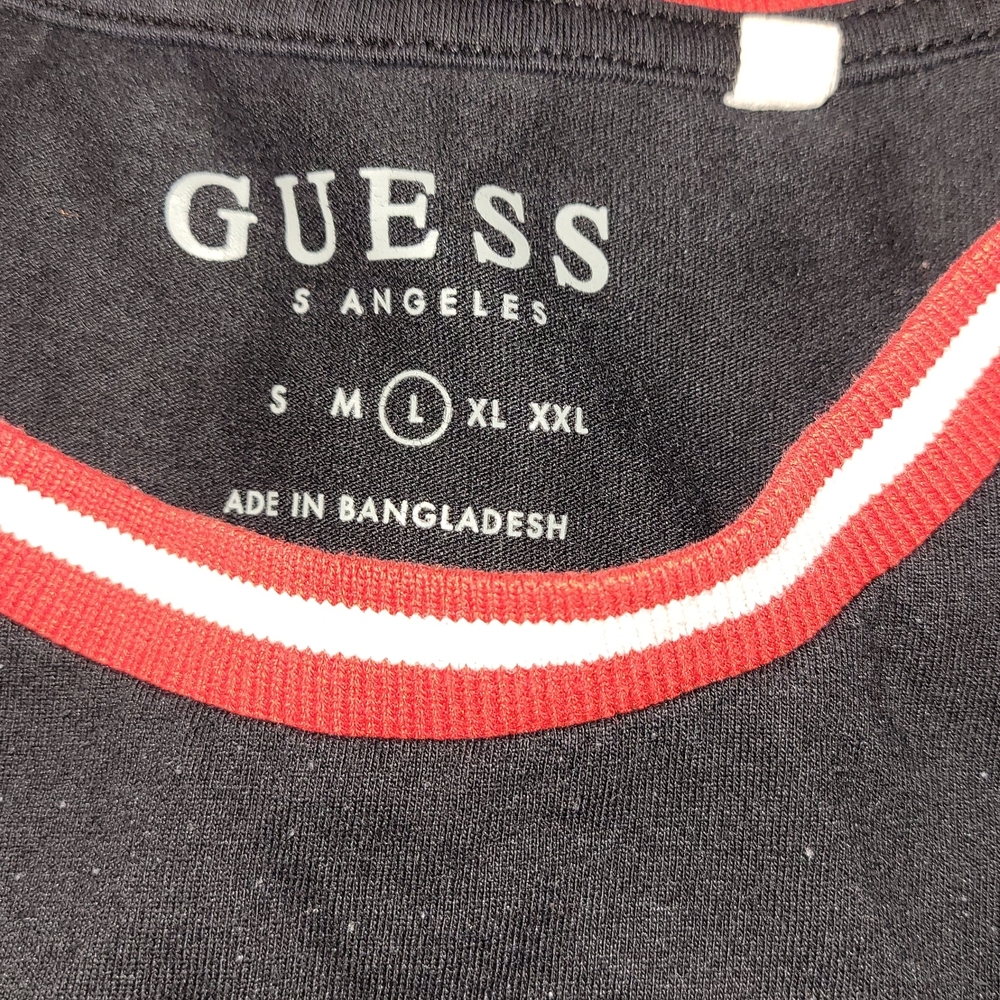 Guess Blue Tee with Red Trim Mens Size L - Picture 2 of 3